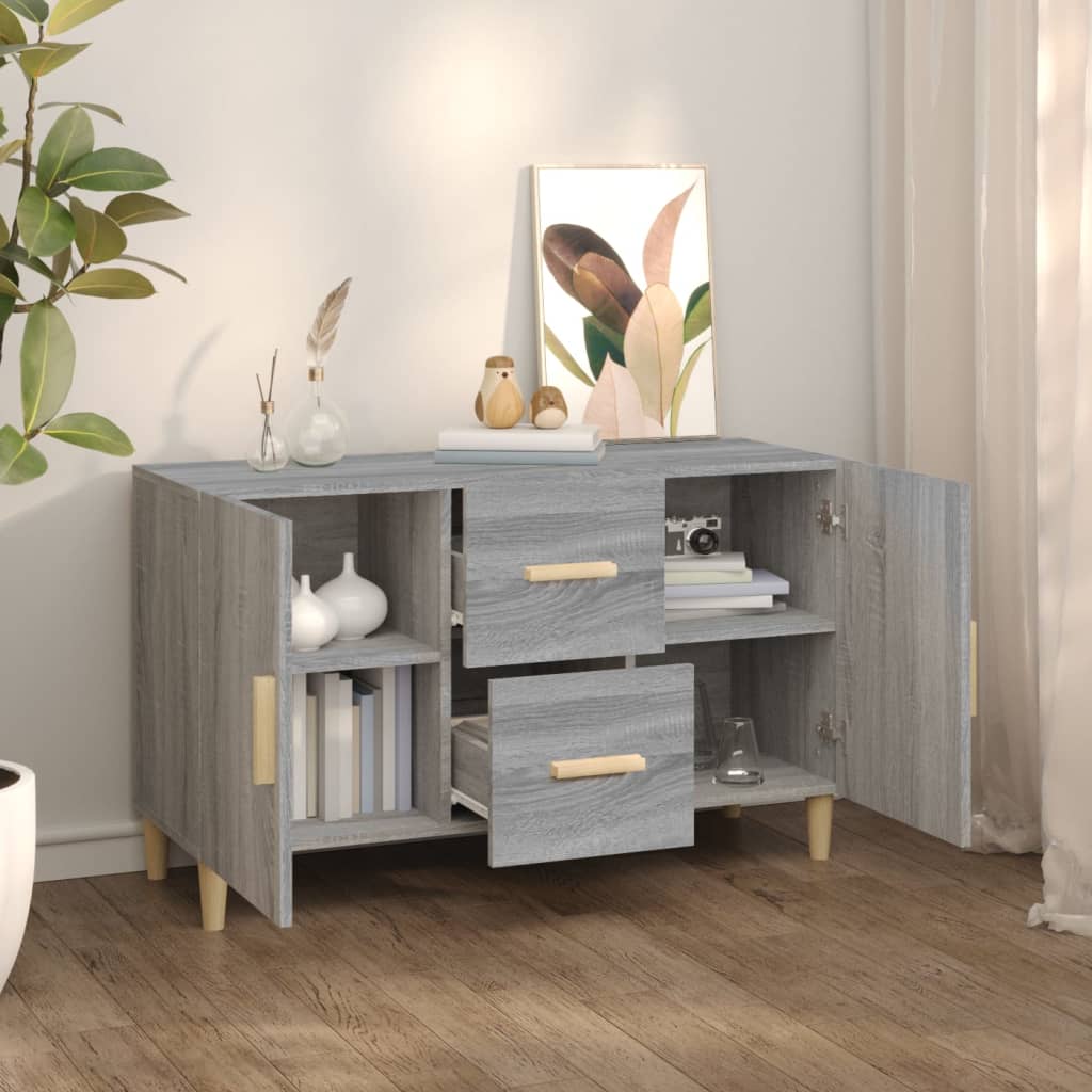 Buffet sonoma gris 100x36x60 cm bois d'ingénierie - XIOS