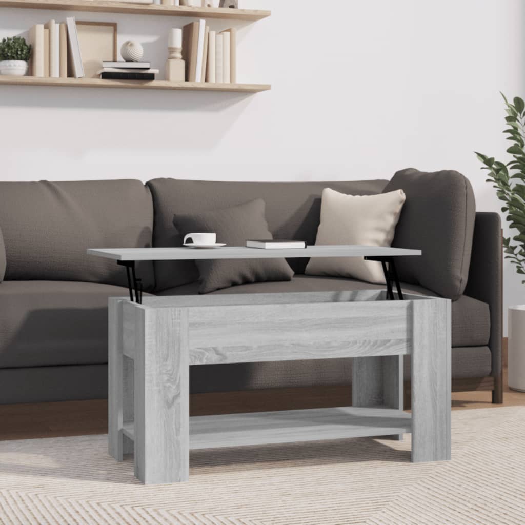 Table basse Sonoma gris 101x49x52 cm Bois d'ingénierie XIOS
