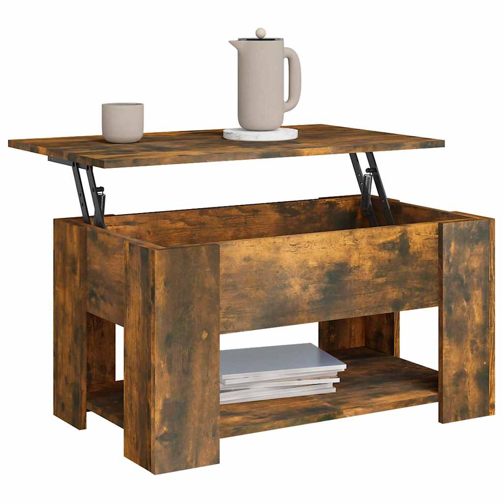 Table basse Chêne fumé 79x49x41 cm Bois d'ingénierie - XIOS