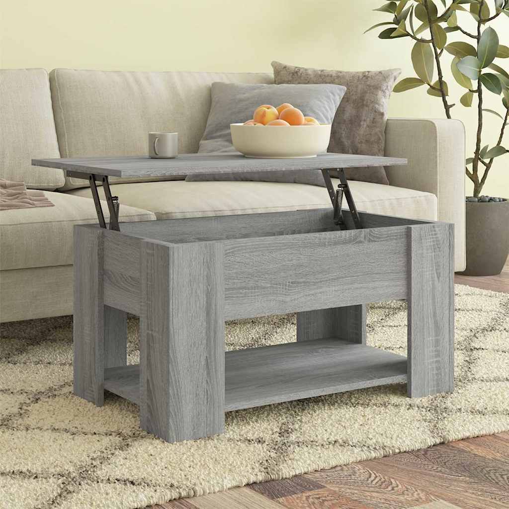Table basse Sonoma gris 79x49x41 cm Bois d'ingénierie - XIOS