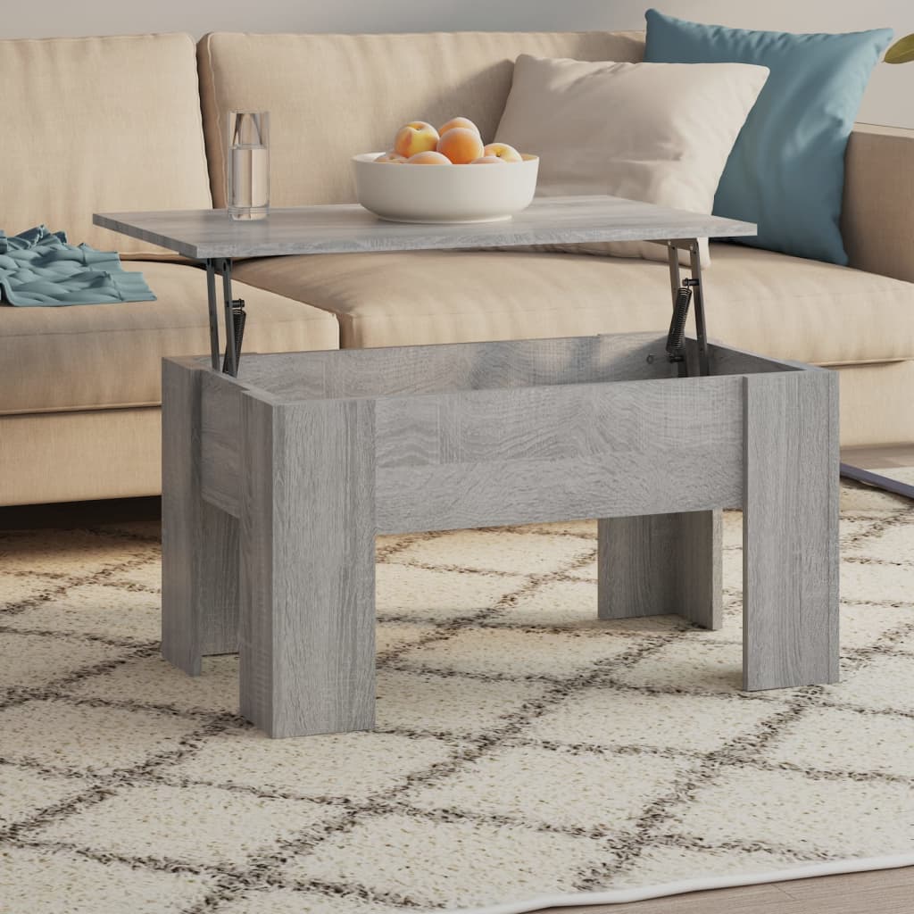 Table basse Sonoma gris 79x49x41 cm Bois d'ingénierie - XIOS