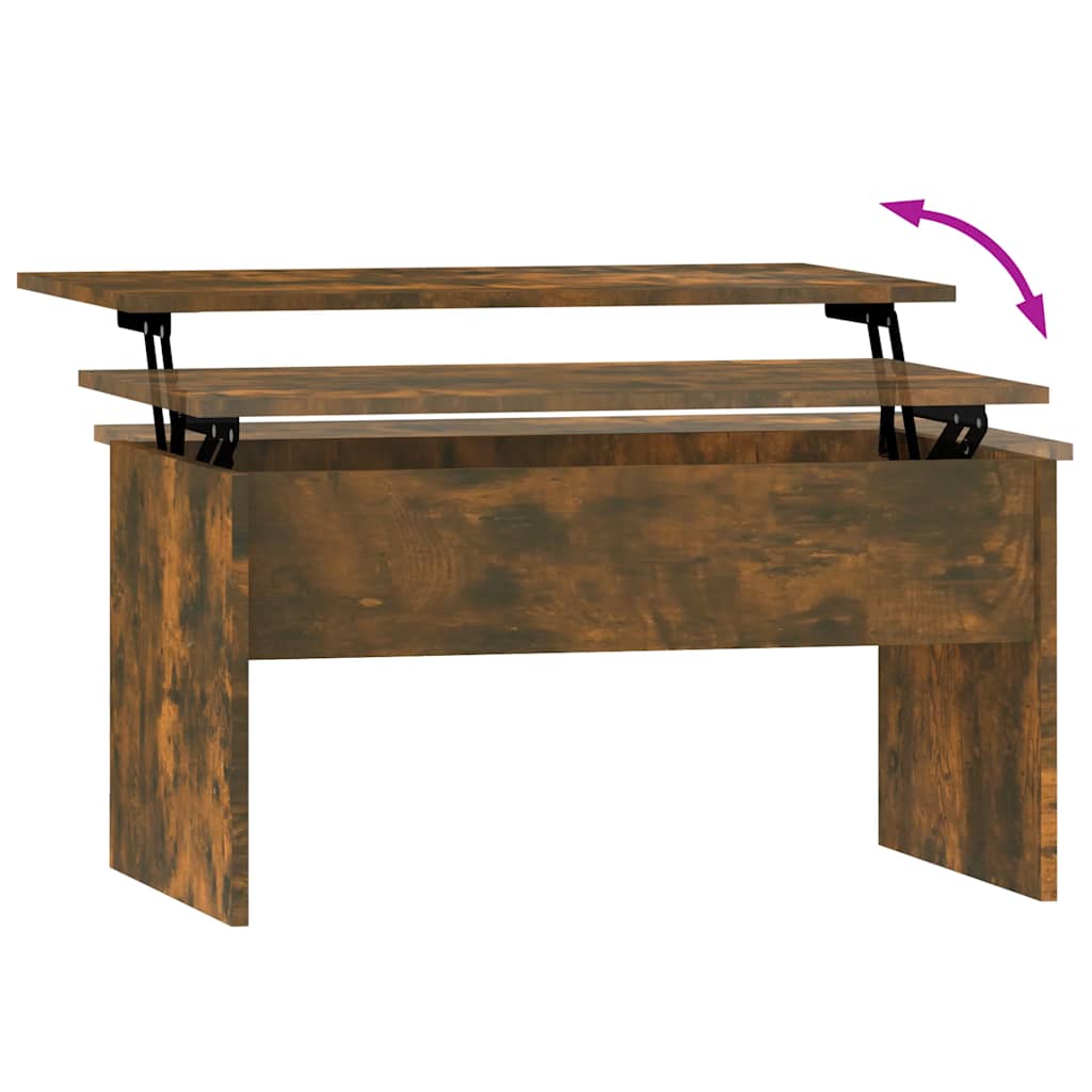 Table basse Chêne fumé 80x50,5x41,5 cm Bois d'ingénierie - XIOS