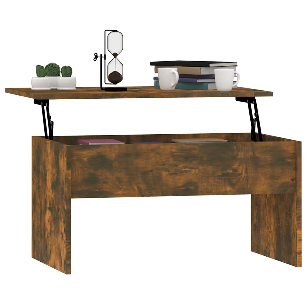 Table basse Chêne fumé 80x50,5x41,5 cm Bois d'ingénierie - XIOS