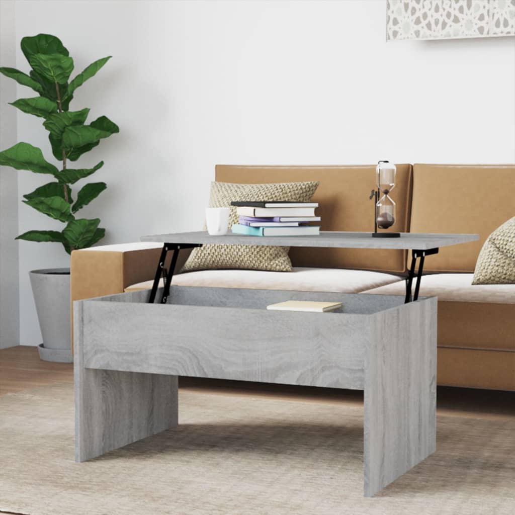 Table basse Sonoma gris 80x50,5x41,5 cm Bois d'ingénierie XIOS