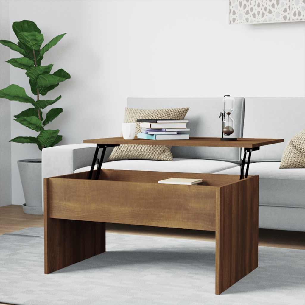 Table basse Chêne marron 80x50,5x41,5 cm Bois d'ingénierie - XIOS
