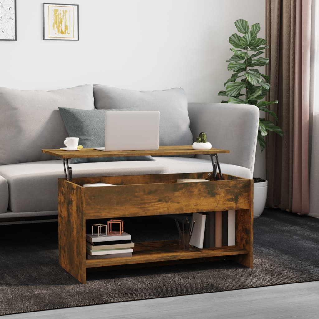Table basse Chêne fumé 102x50x52,5 cm Bois d'ingénierie XIOS