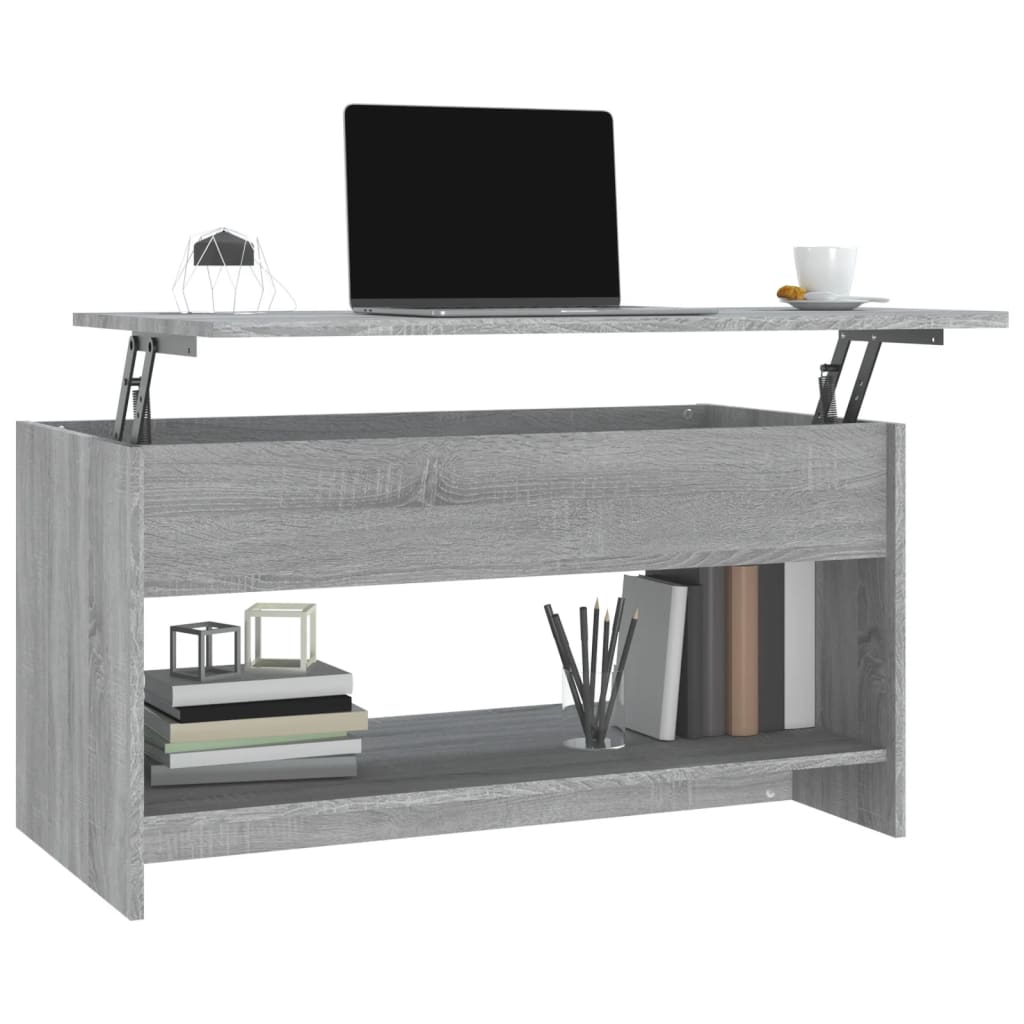 Table basse sonoma gris 102x50x52,5 cm bois d'ingénierie