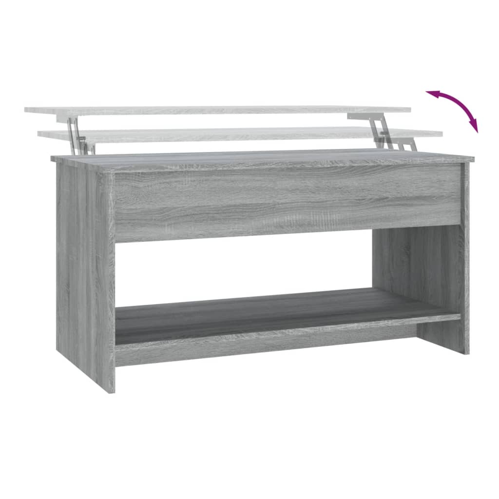Table basse sonoma gris 102x50x52,5 cm bois d'ingénierie