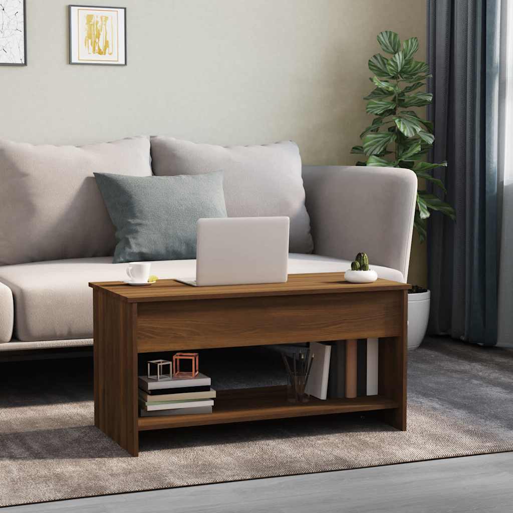 Table basse Chêne marron 102x50x52,5 cm Bois d'ingénierie - XIOS
