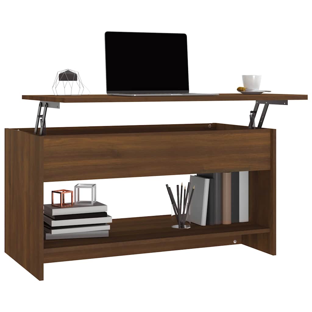 Table basse Chêne marron 102x50x52,5 cm Bois d'ingénierie - XIOS