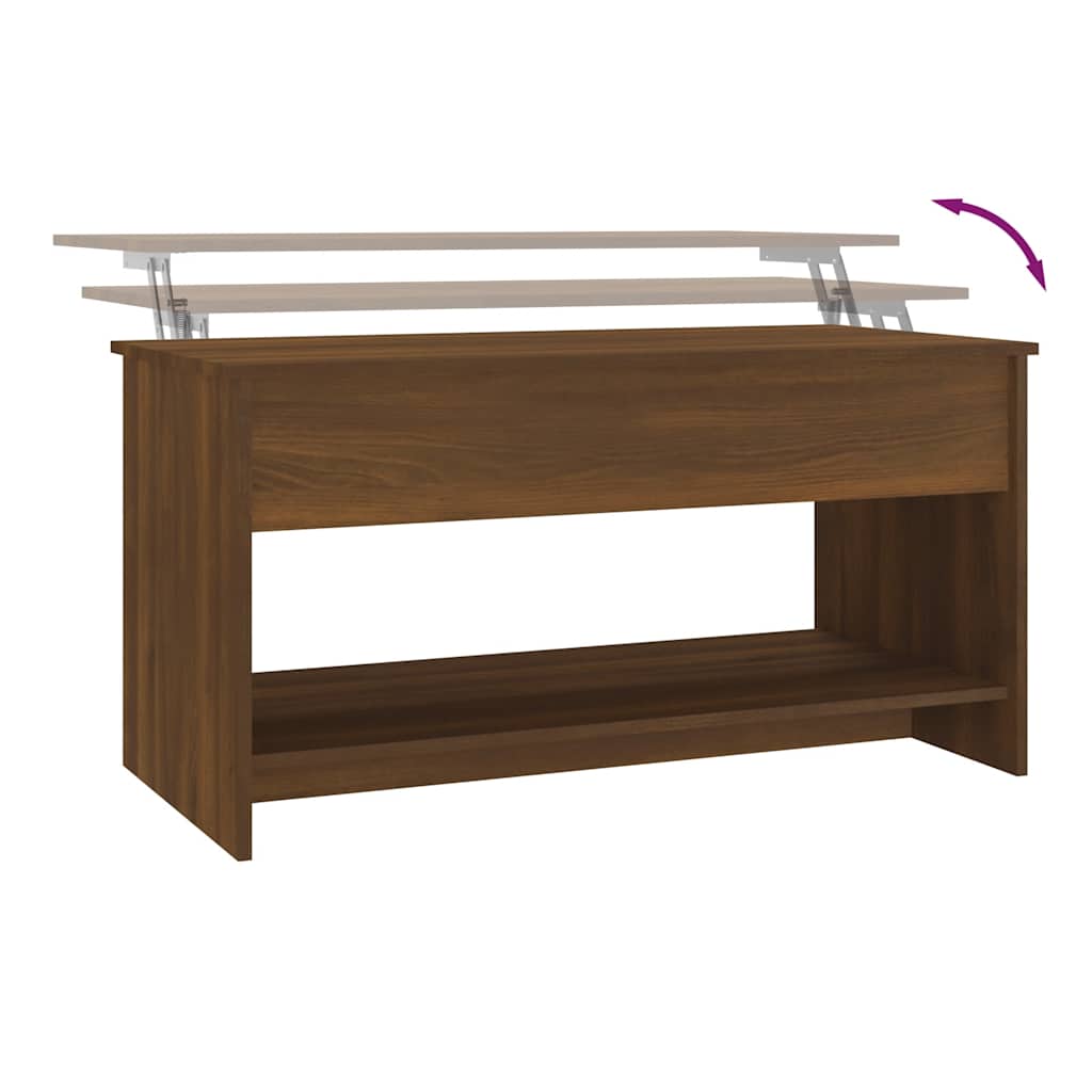Table basse Chêne marron 102x50x52,5 cm Bois d'ingénierie - XIOS