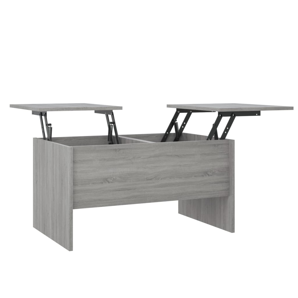 Table basse sonoma gris 80x50x42,5 cm bois d'ingénierie XIOS