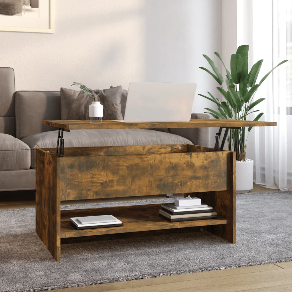 Table basse Chêne fumé 80x50x40 cm Bois d'ingénierie XIOS