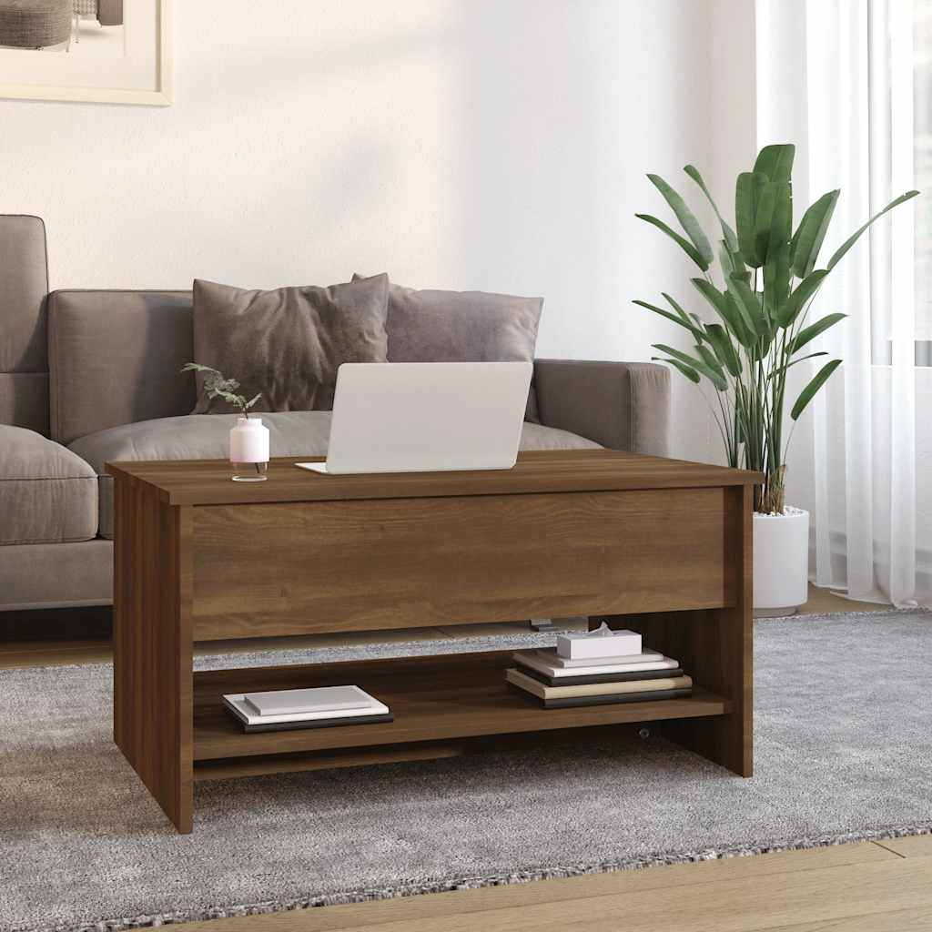 Table basse Chêne marron 80x50x40 cm Bois d'ingénierie - XIOS