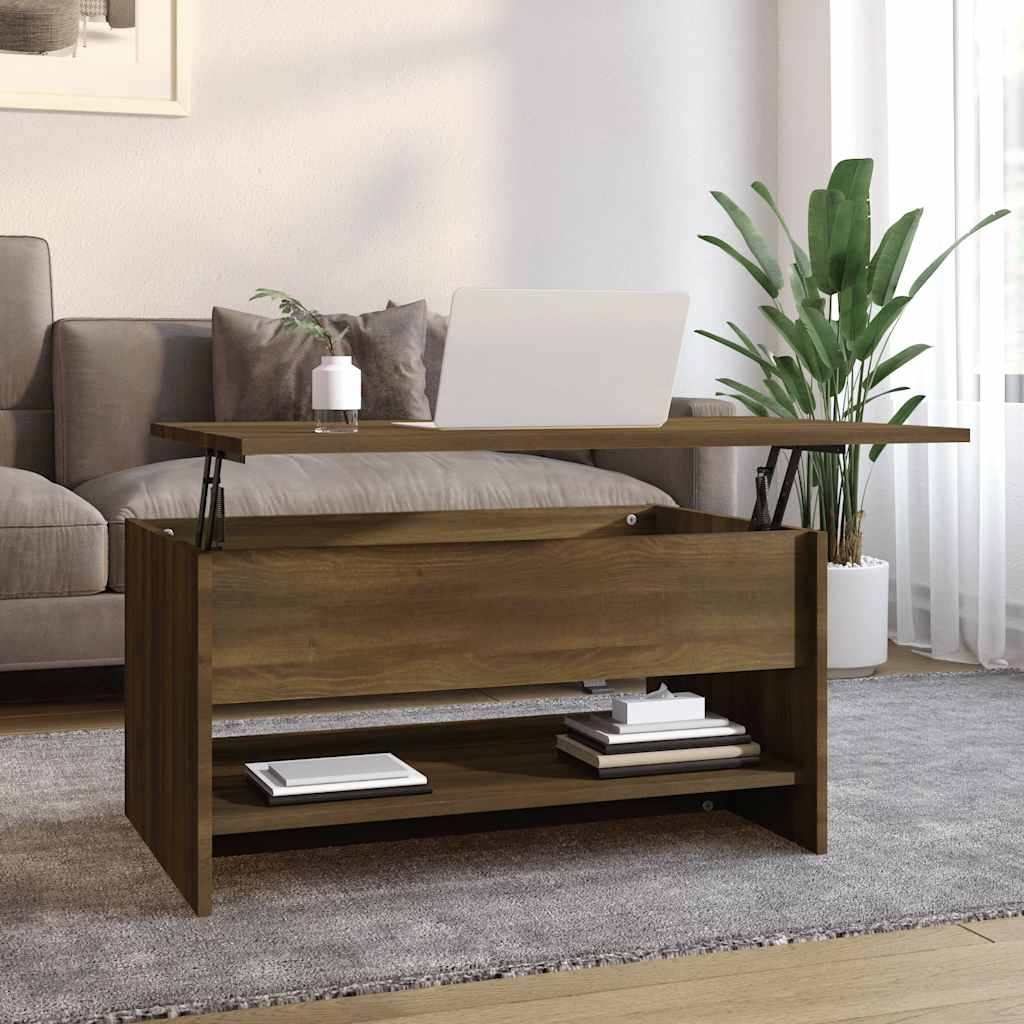 Table basse Chêne marron 80x50x40 cm Bois d'ingénierie - XIOS