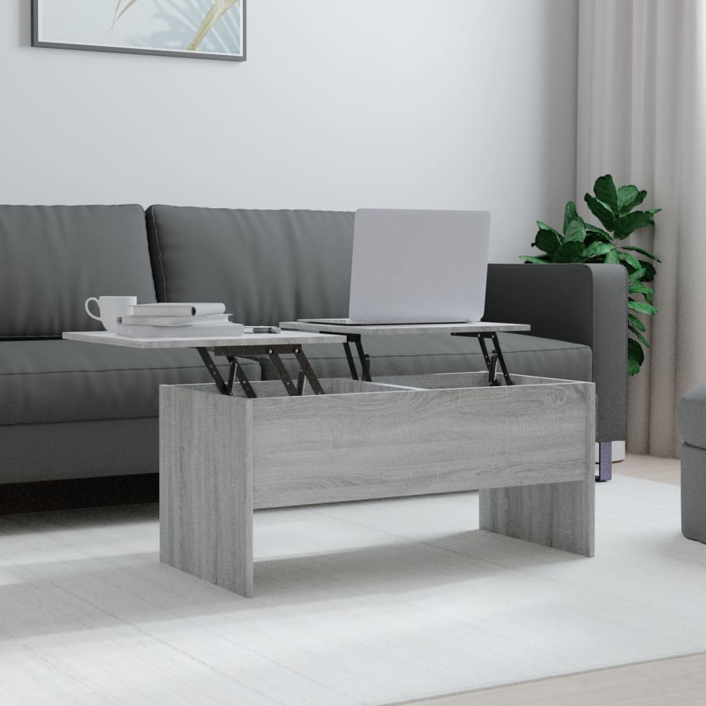 Table basse Sonoma gris 102x50,5x46,5 cm Bois d'ingénierie XIOS