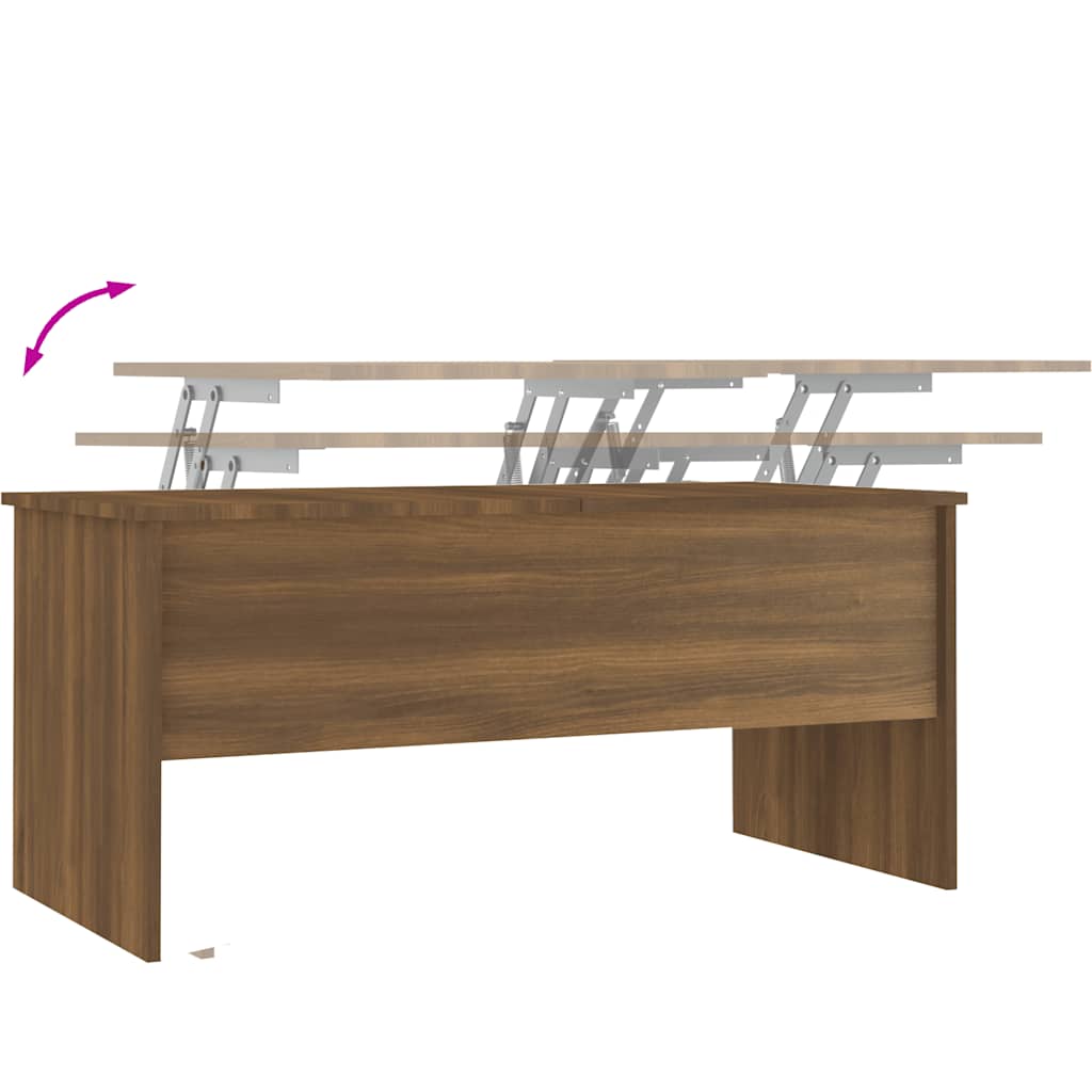 Table basse Chêne marron 102x50,5x46,5 cm Bois d'ingénierie - XIOS