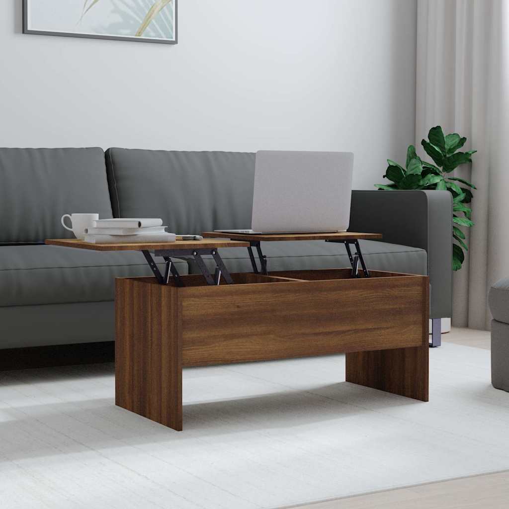 Table basse Chêne marron 102x50,5x46,5 cm Bois d'ingénierie - XIOS