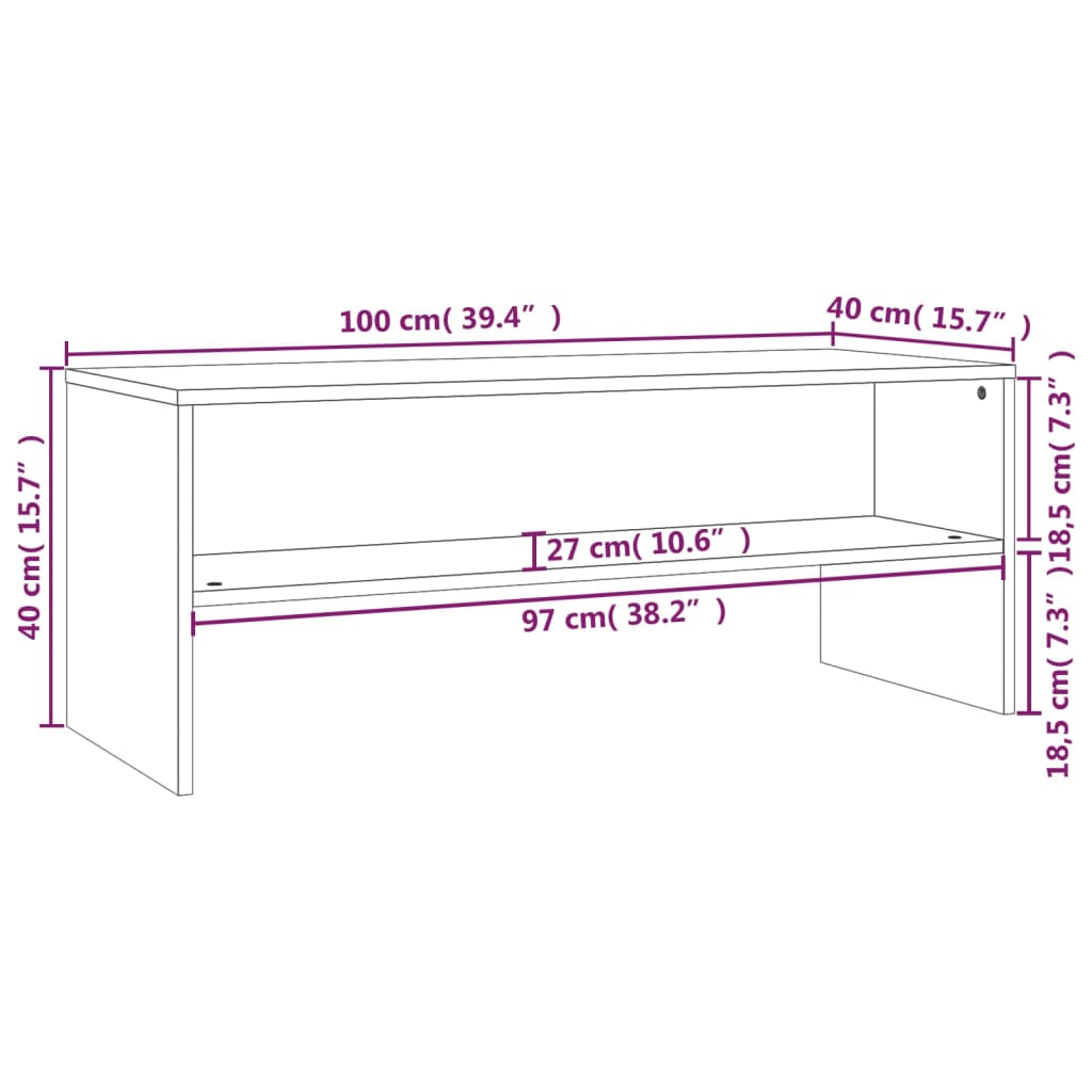 Meuble TV Chêne marron 100x40x40 cm Bois d'ingénierie - XIOS