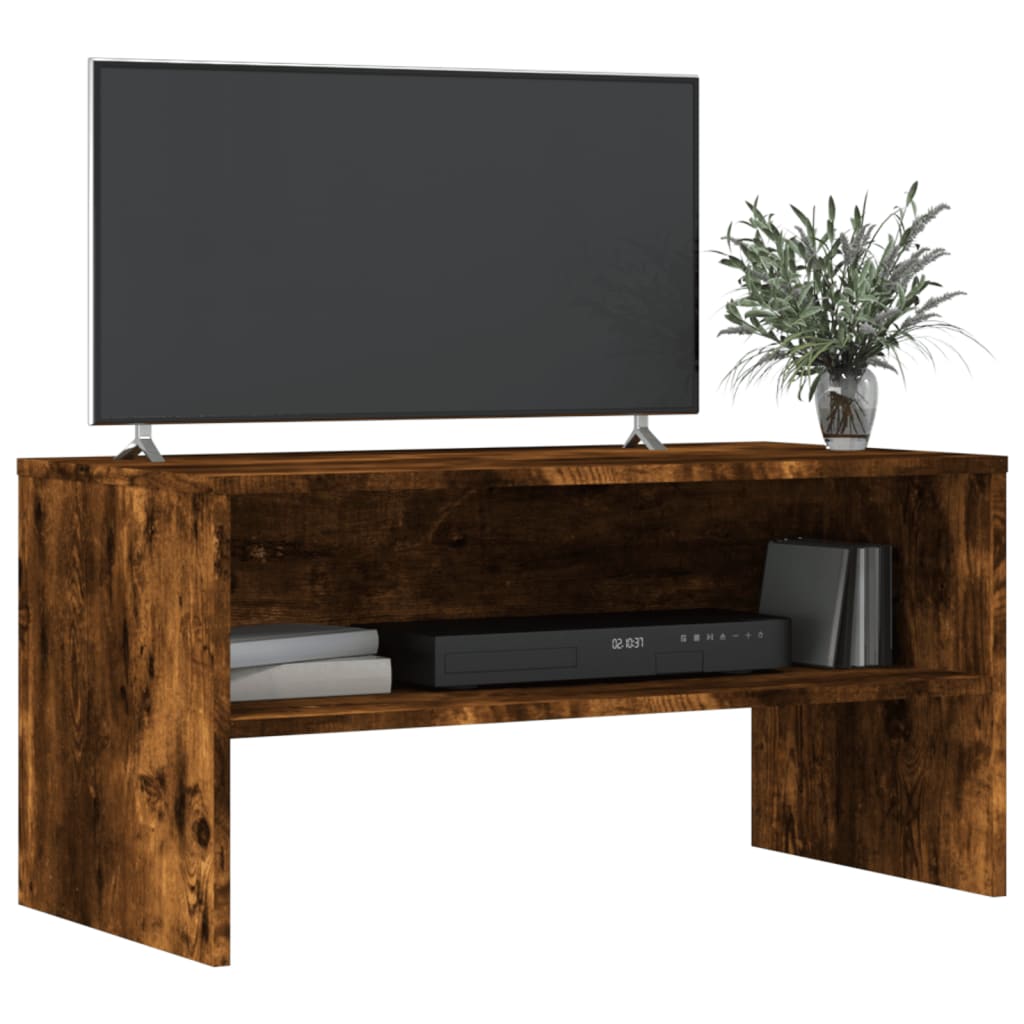 Meuble TV chêne fumé 80x40x40 cm bois d'ingénierie - XIOS