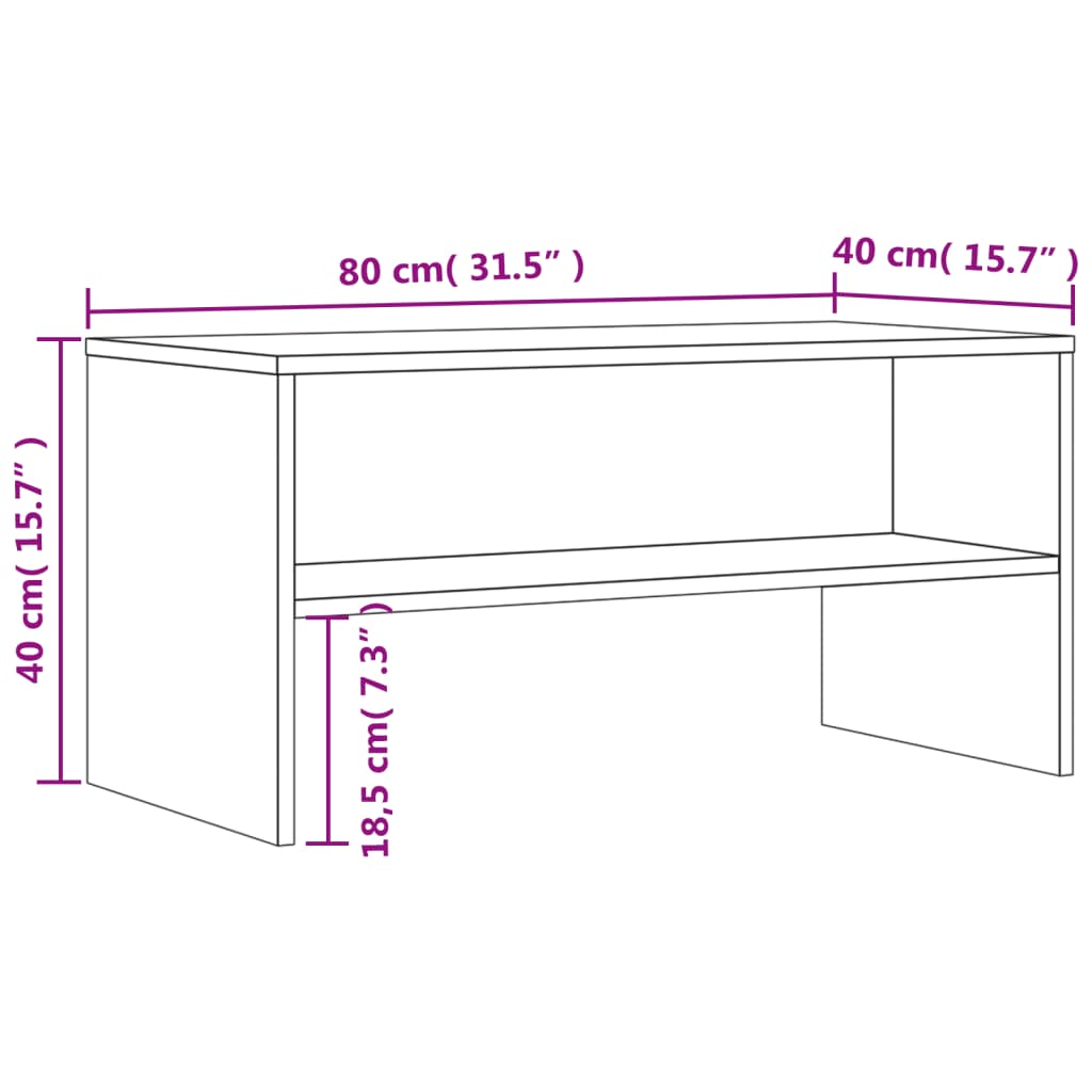 Meuble TV chêne marron 80x40x40 cm bois d'ingénierie - XIOS