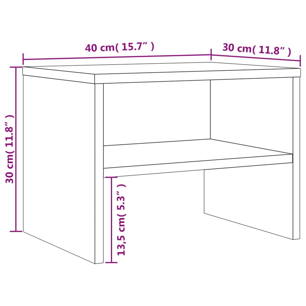 Tables de chevet 2 pcs Chêne fumé 40x30x30 cm Bois d'ingénierie - XIOS