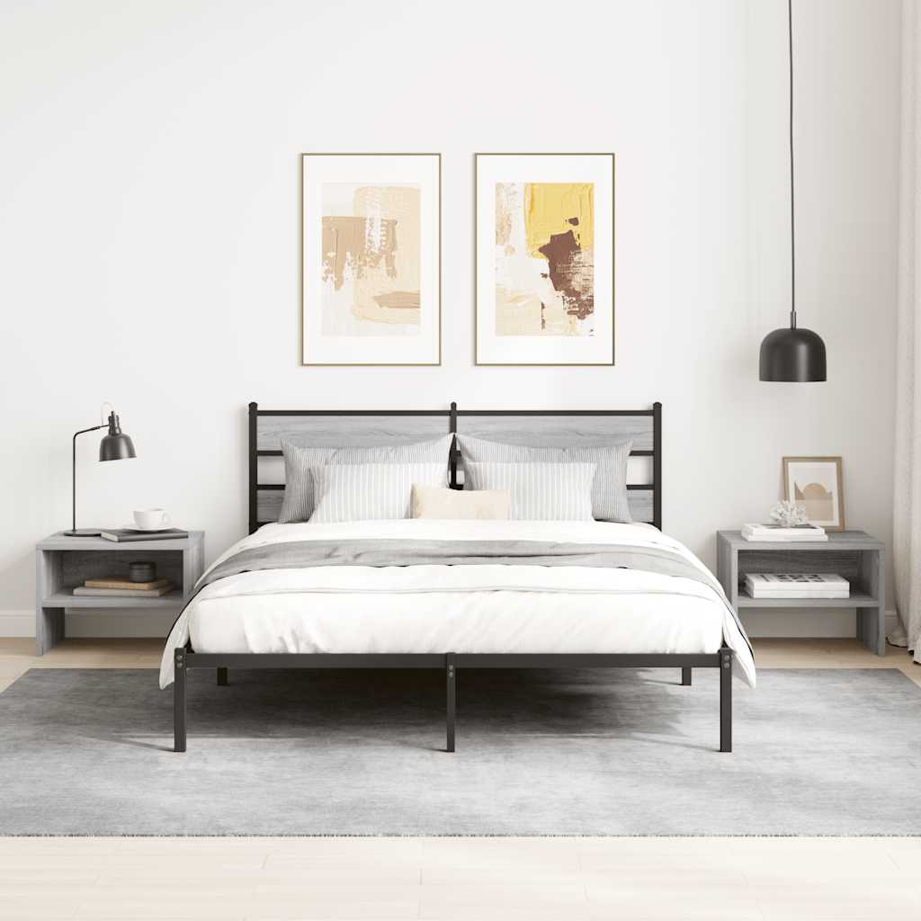 Table de chevet Sonoma gris 40x30x30 cm Bois d'ingénierie - XIOS