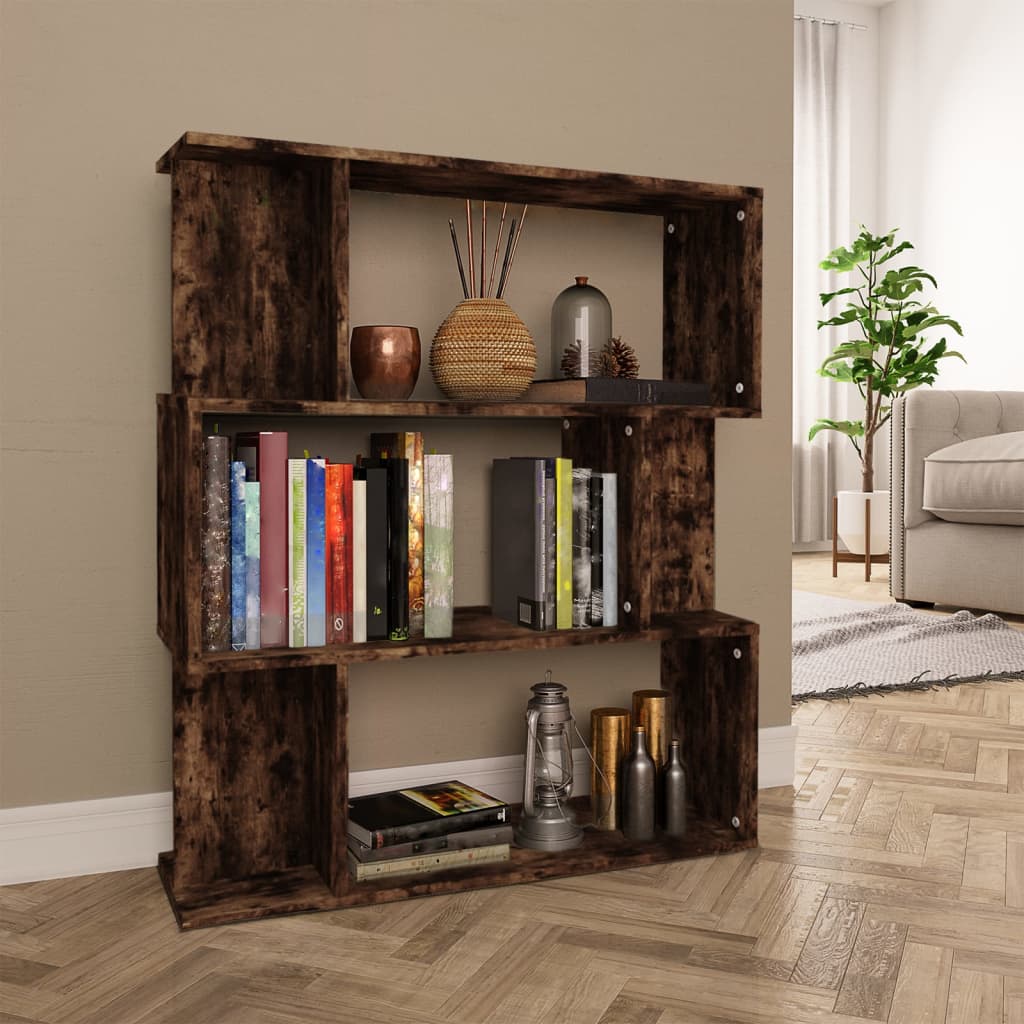 Bibliothèque/Cloison Chêne fumé 80x24x96 cm Bois d'ingénierie - XIOS