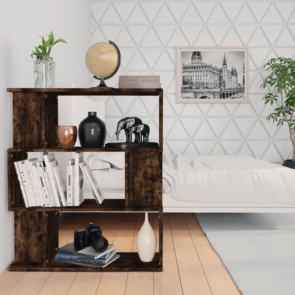 Bibliothèque/Cloison Chêne fumé 80x24x96 cm Bois d'ingénierie - XIOS
