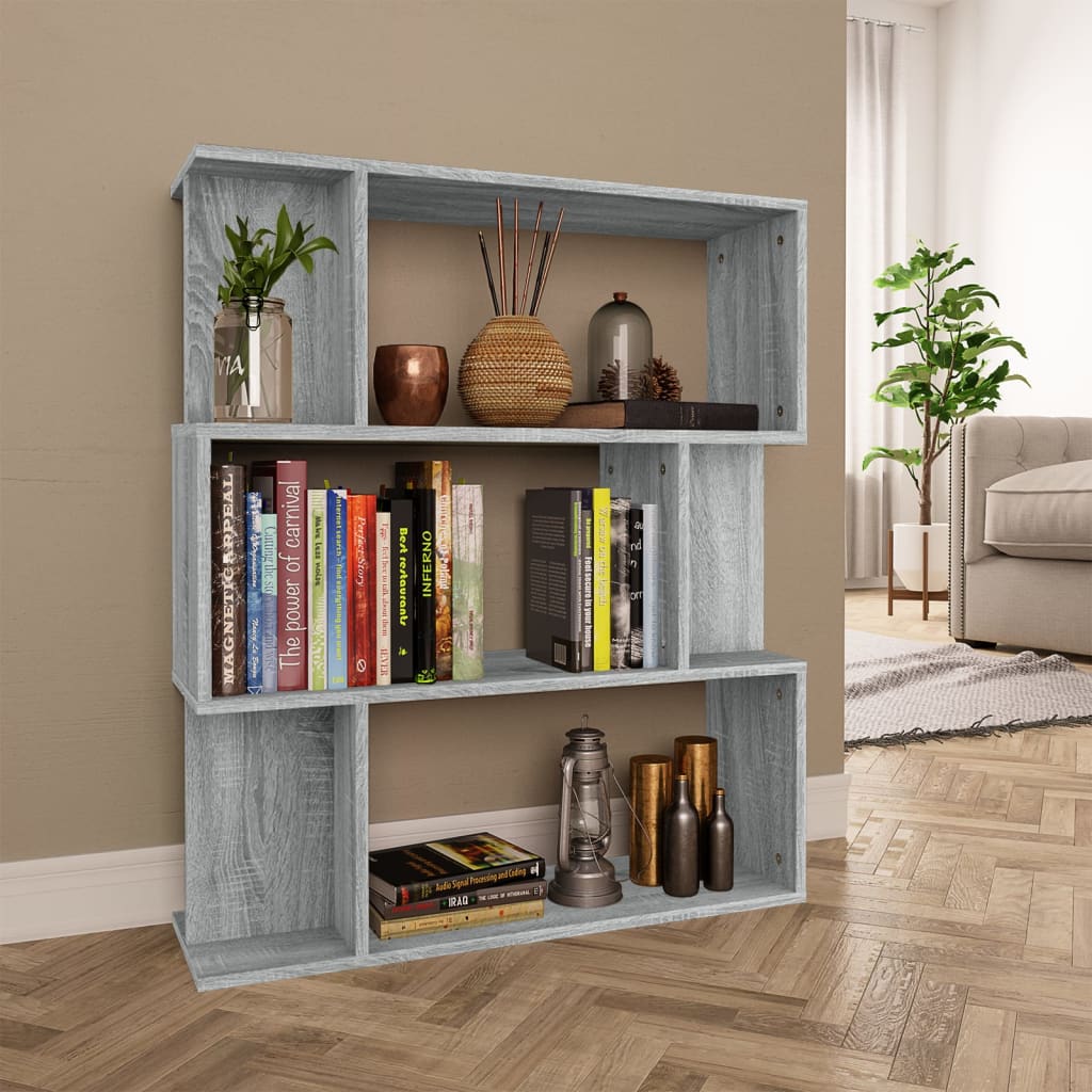 Bibliothèque/Cloison Sonoma gris 80x24x96 cm Bois d'ingénierie - XIOS