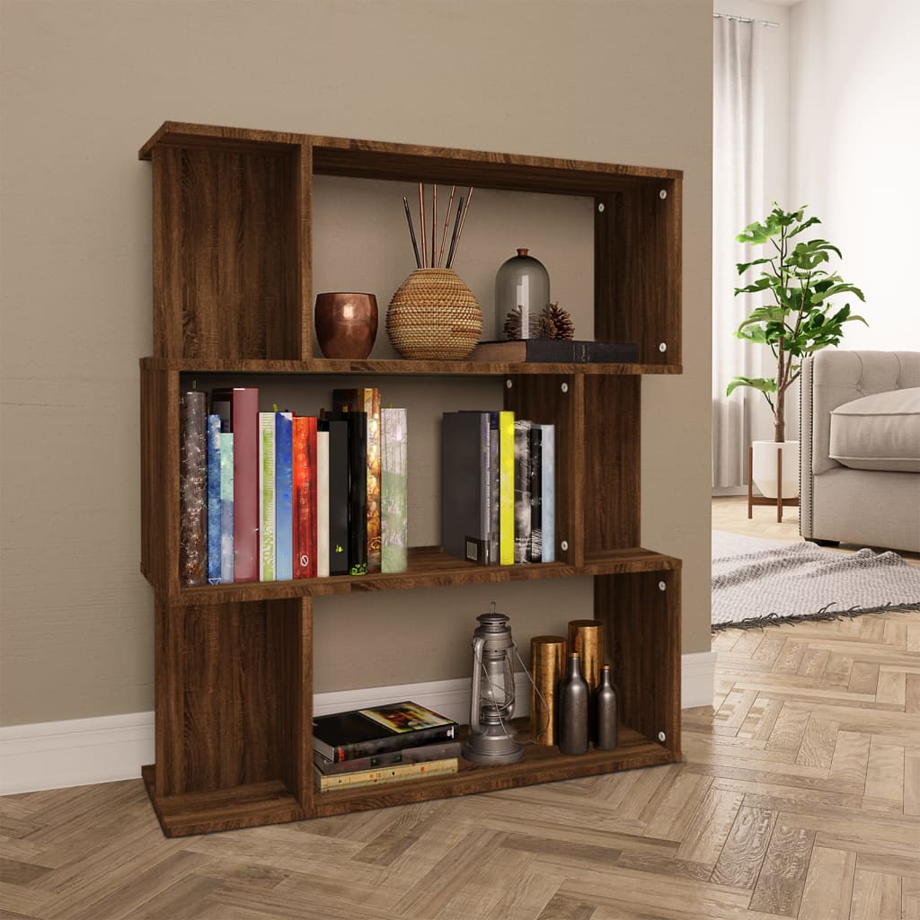 Bibliothèque/Cloison Chêne marron 80x24x96 cm Bois d'ingénierie - XIOS