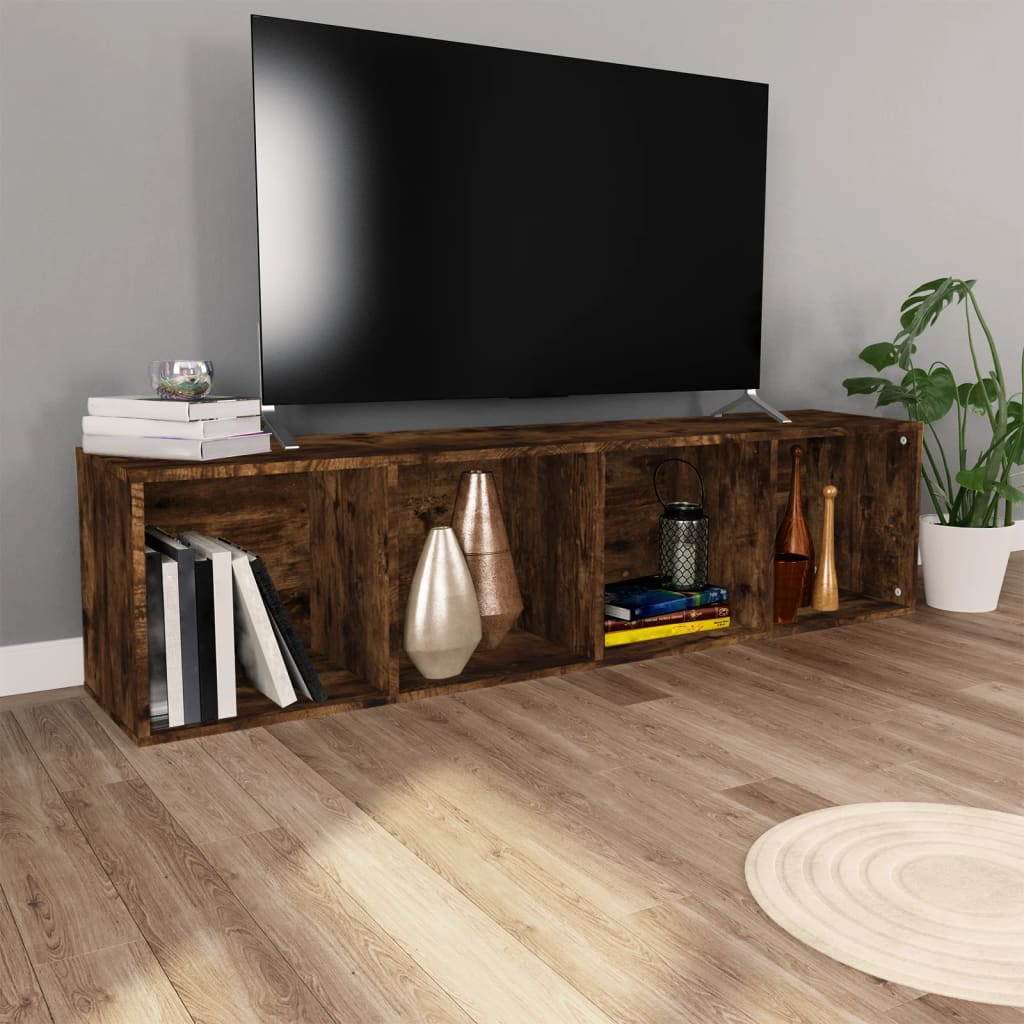 Bibliothèque/Meuble TV Chêne fumé 36x30x143cm Bois d'ingénierie - XIOS