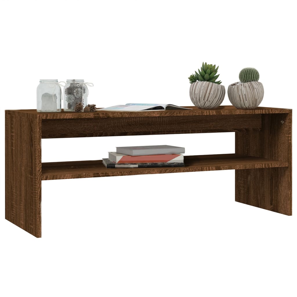 Table basse Chêne marron 100x40x40 cm Bois d'ingénierie - XIOS
