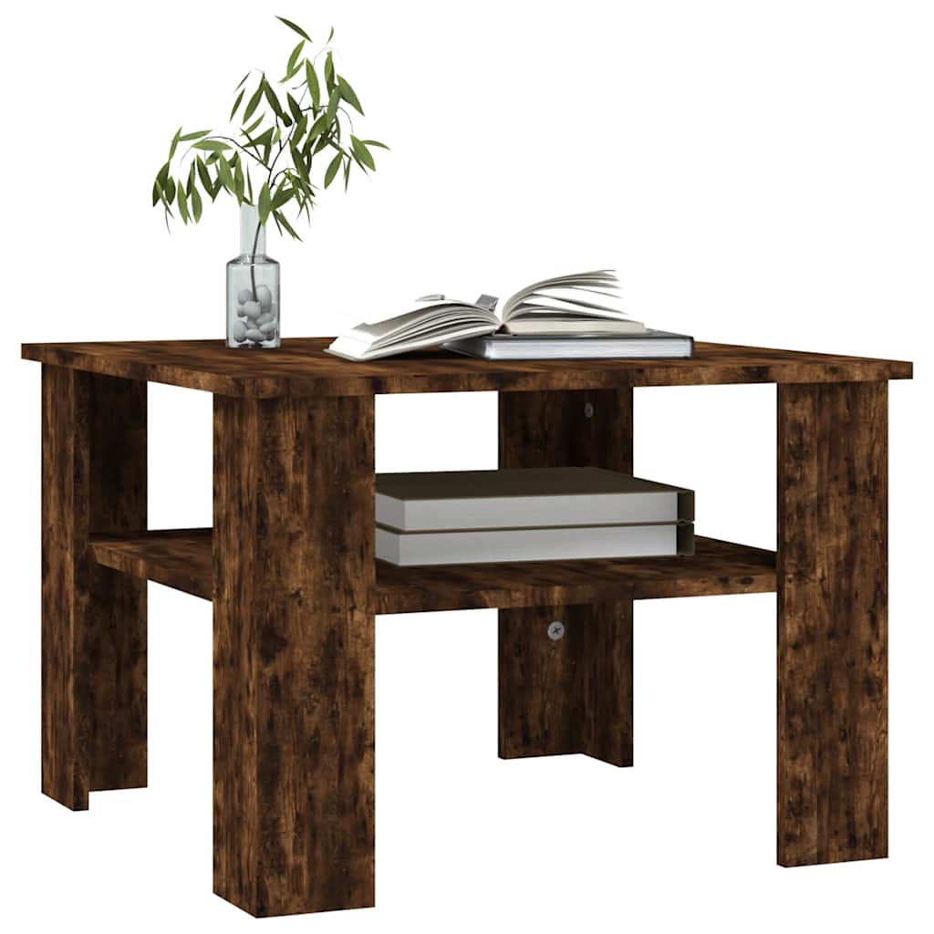 Table basse Chêne fumé 60x60x42 cm Bois d'ingénierie - XIOS