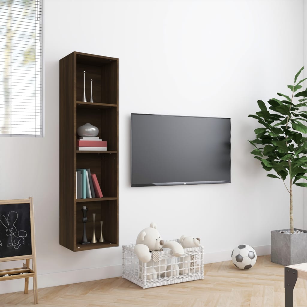 Bibliothèque/Meuble TV Chêne marron 143x30x36cm Bois ingénierie - XIOS