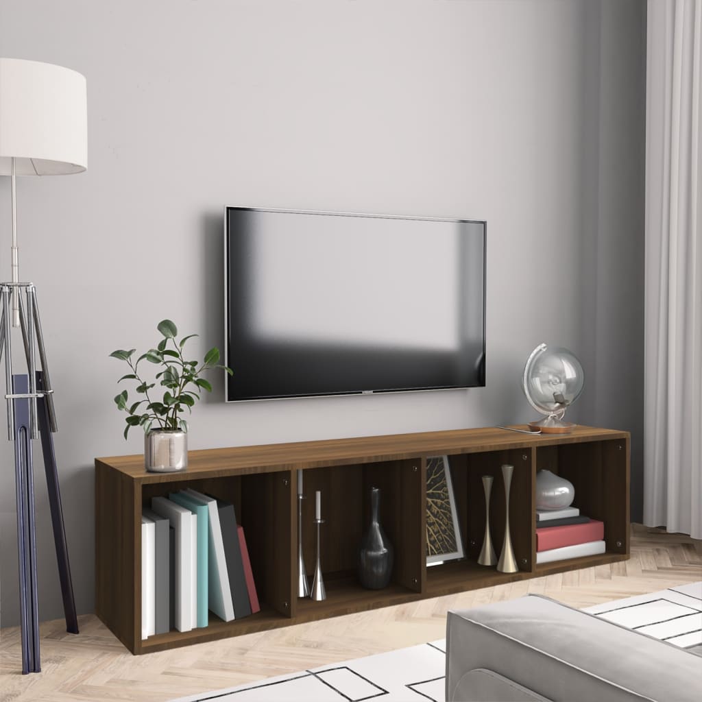 Bibliothèque/Meuble TV Chêne marron 143x30x36cm Bois ingénierie - XIOS