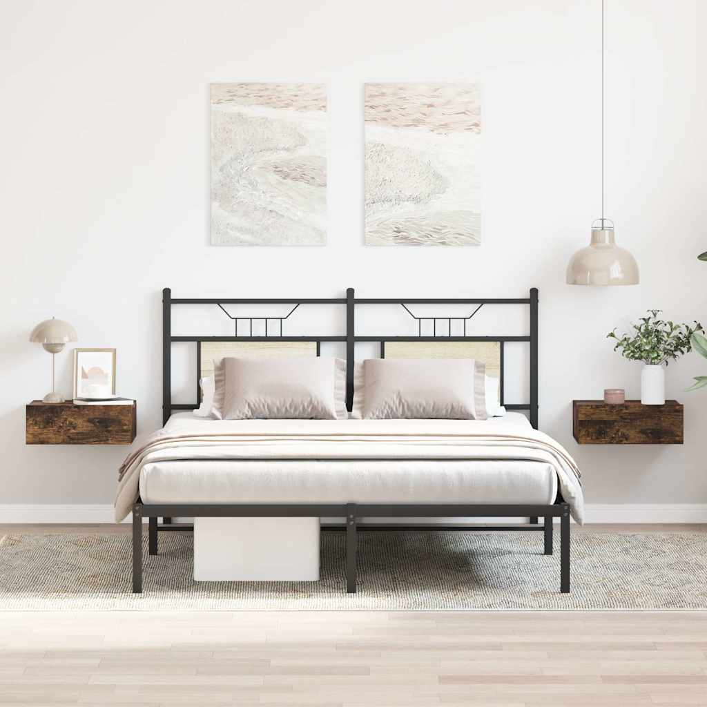 Tables de chevet flottantes 2 pcs Chêne fumé 40x30x15 cm - XIOS