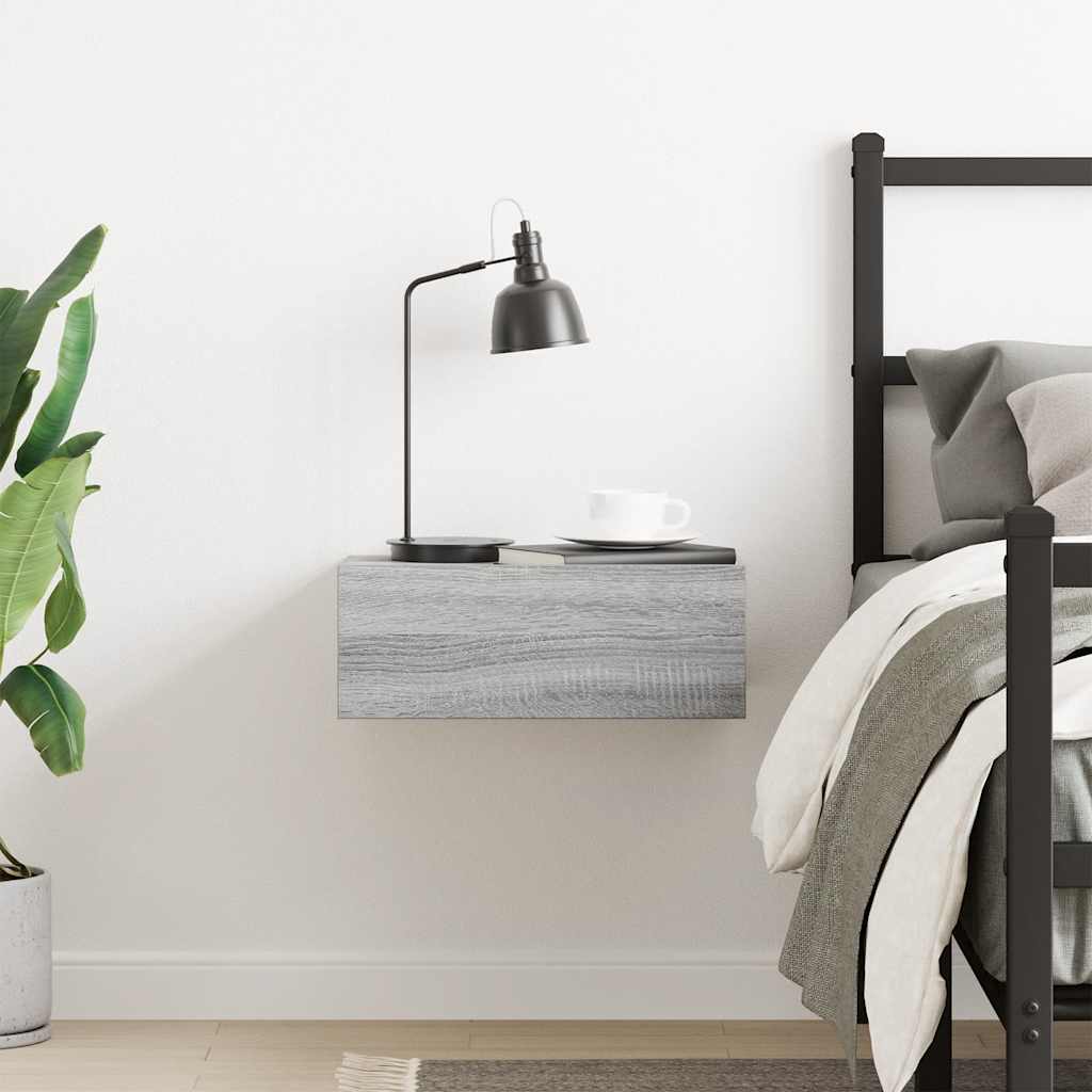 Table de chevet flottante Sonoma gris 40x30x15 cm - XIOS