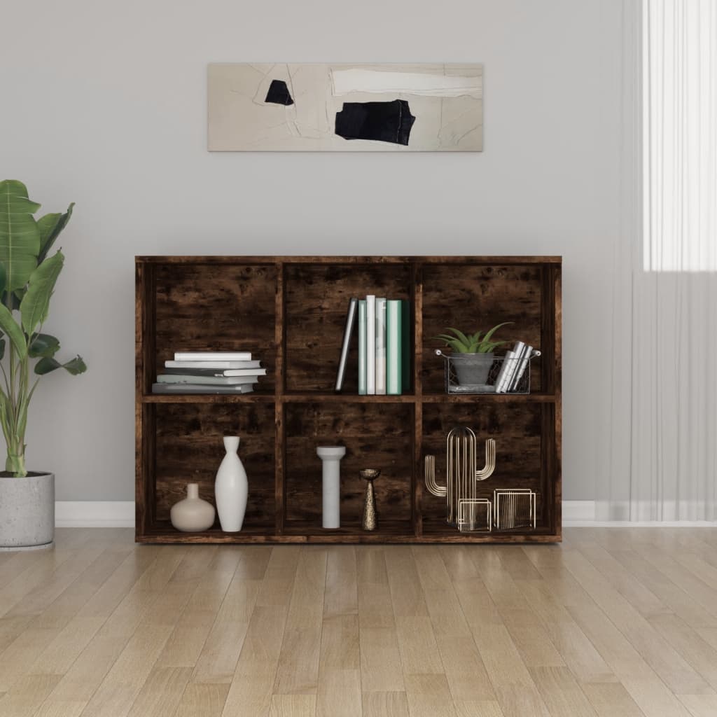 Bibliothèque/Buffet Chêne fumé 66x30x98 cm Bois d'ingénierie - XIOS