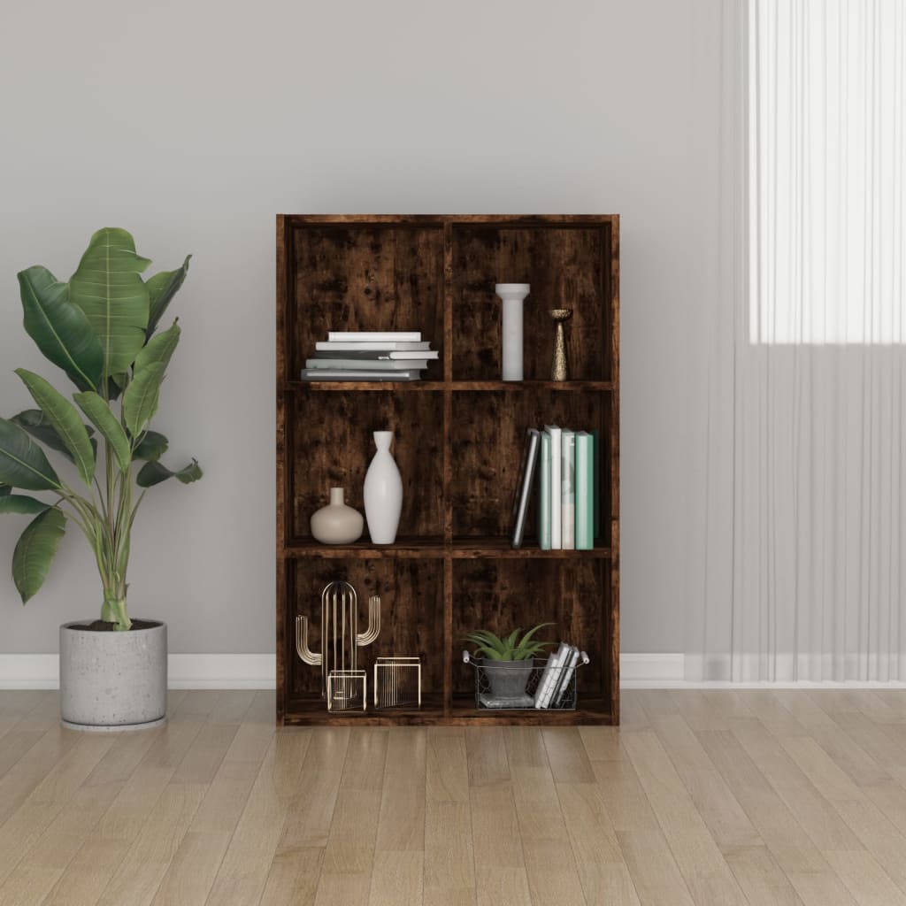 Bibliothèque/Buffet Chêne fumé 66x30x98 cm Bois d'ingénierie - XIOS