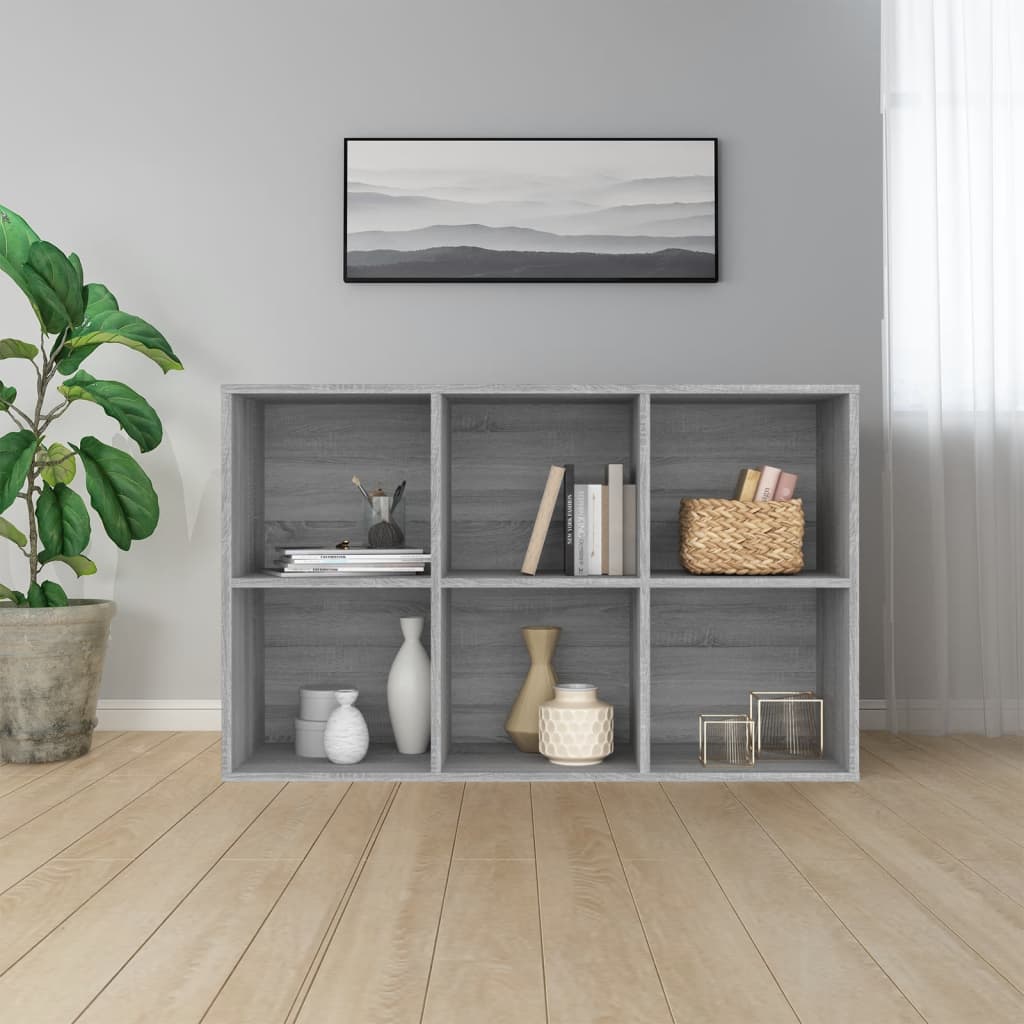 Bibliothèque/Buffet Sonoma gris 66x30x98 cm Bois d'ingénierie - XIOS