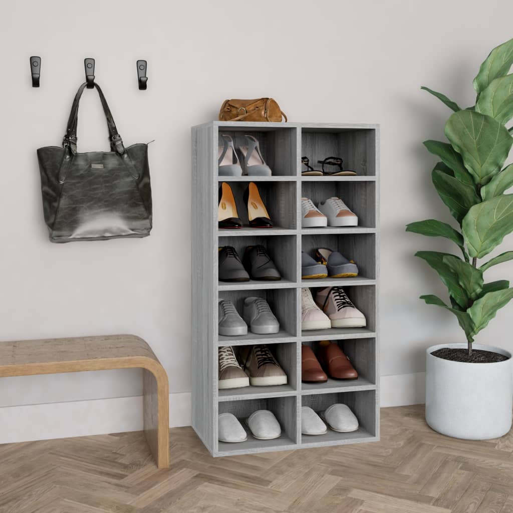 Étagère à chaussures Sonoma gris 54x34x100,5 cm Bois ingénierie - XIOS