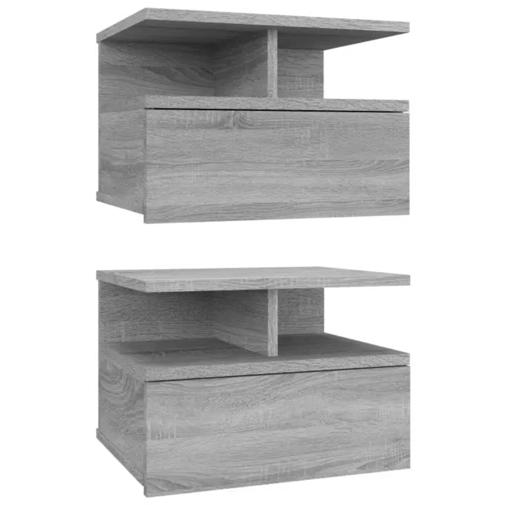 Tables de chevet flottantes 2 pcs Sonoma gris 40x31x27 cm Tables de chevet vidaXL