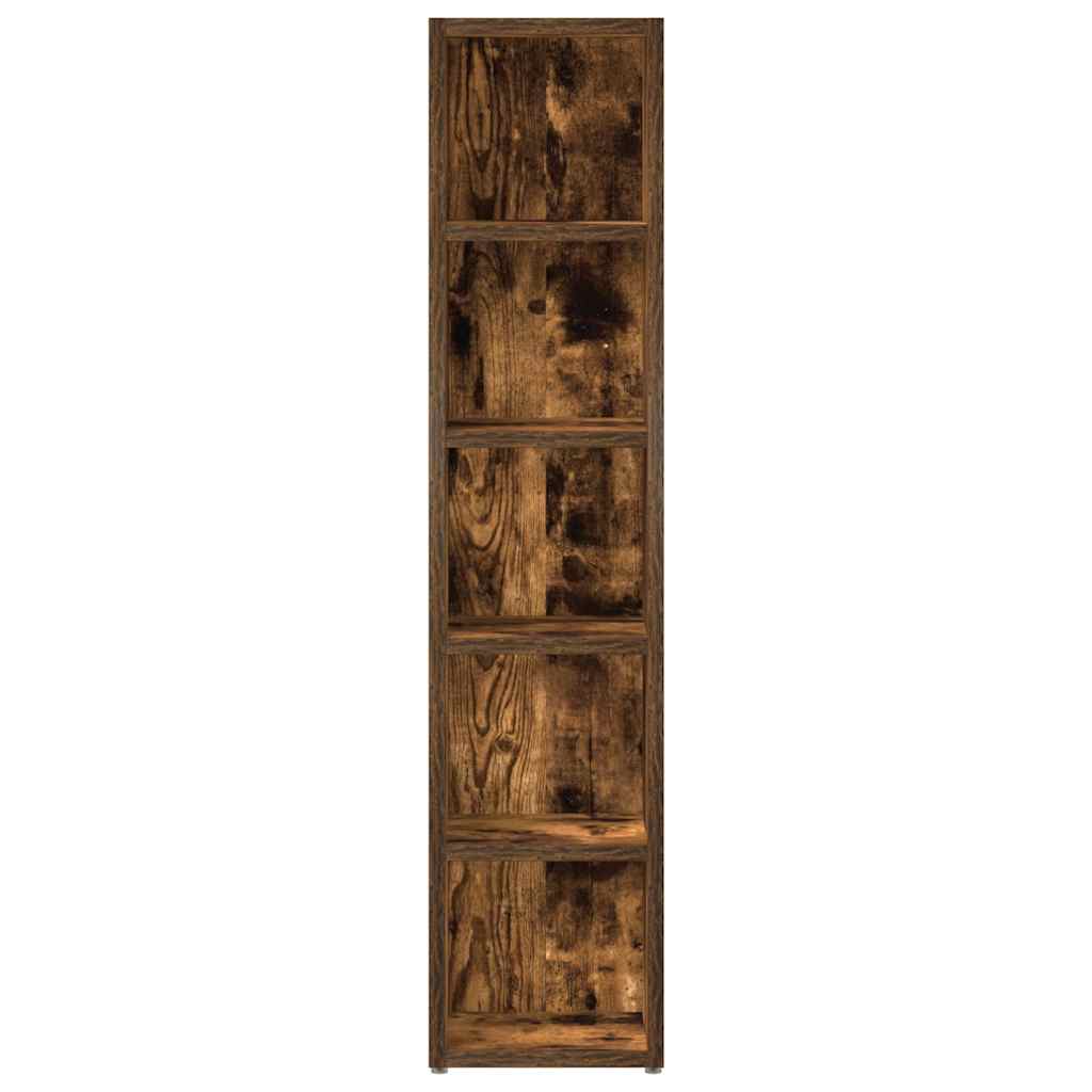 Armoires à CD 2 pcs Chêne fumé 21x16x93,5 cm Bois d'ingénierie Fixations & meubles de rangement multimédia vidaXL