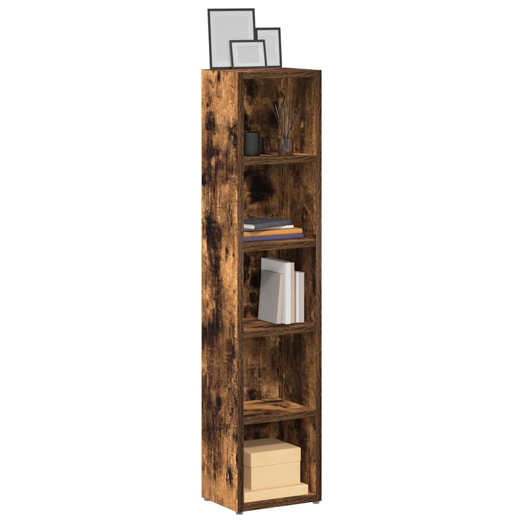 Armoires à CD 2 pcs Chêne fumé 21x16x93,5 cm Bois d'ingénierie Fixations & meubles de rangement multimédia vidaXL