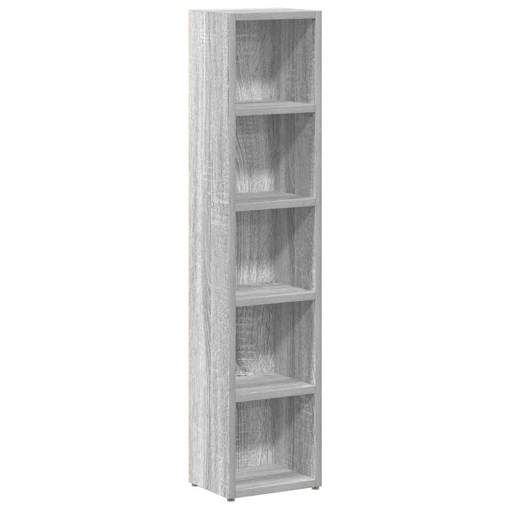 Armoires à CD 2 pcs Sonoma gris 21x16x93,5 cm Bois d'ingénierie Fixations & meubles de rangement multimédia vidaXL