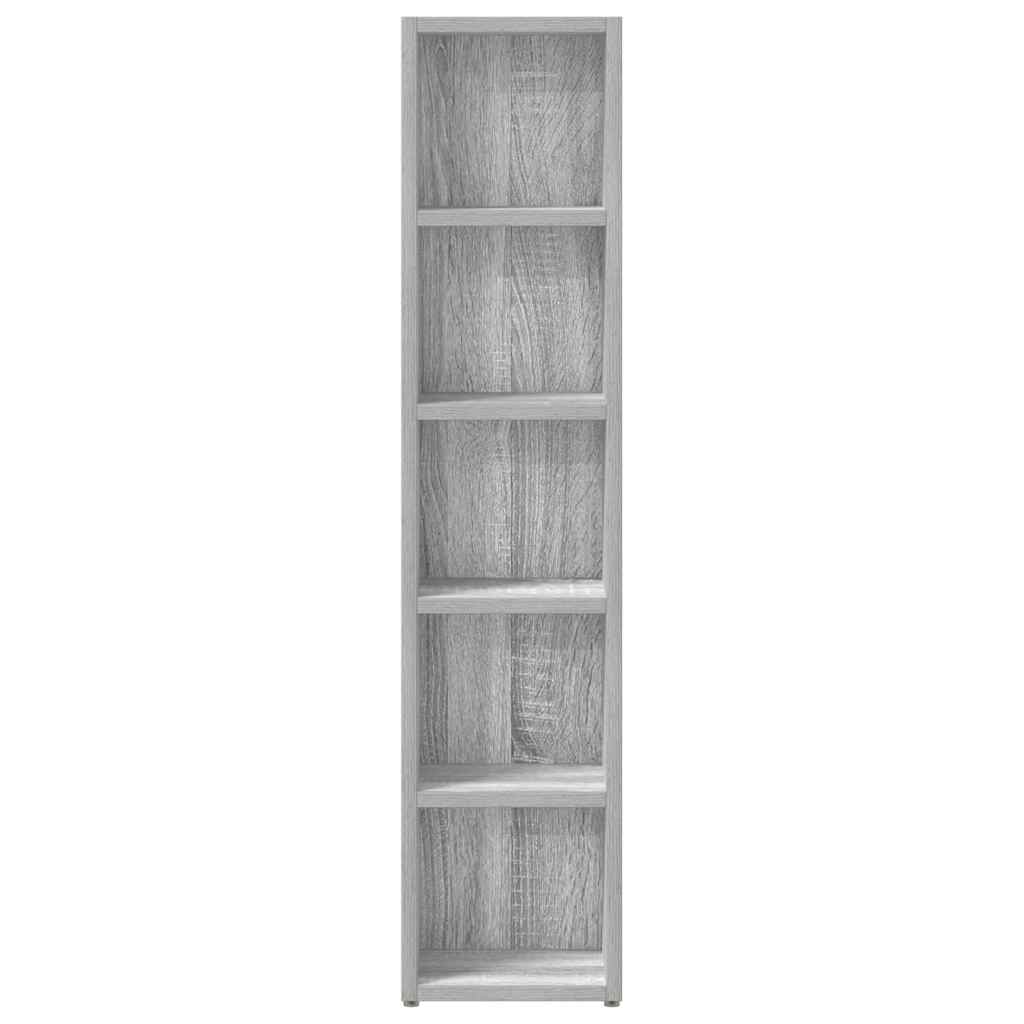 Armoires à CD 2 pcs Sonoma gris 21x16x93,5 cm Bois d'ingénierie Fixations & meubles de rangement multimédia vidaXL