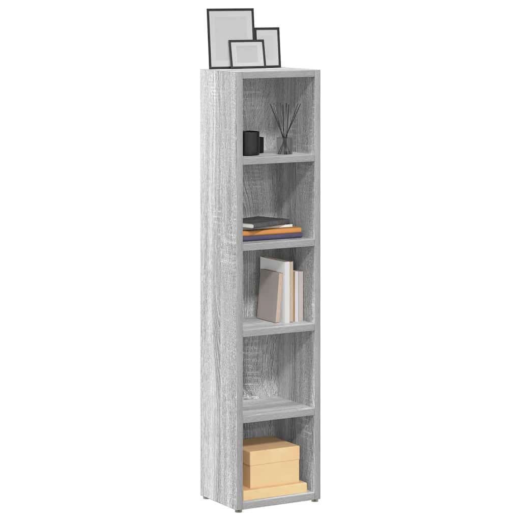 Armoires à CD 2 pcs Sonoma gris 21x16x93,5 cm Bois d'ingénierie Fixations & meubles de rangement multimédia vidaXL
