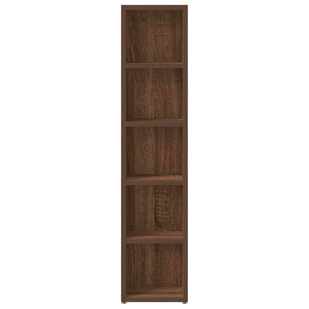 Armoires à CD 2 pcs Chêne marron 21x16x93,5cm Bois d'ingénierie Fixations & meubles de rangement multimédia vidaXL
