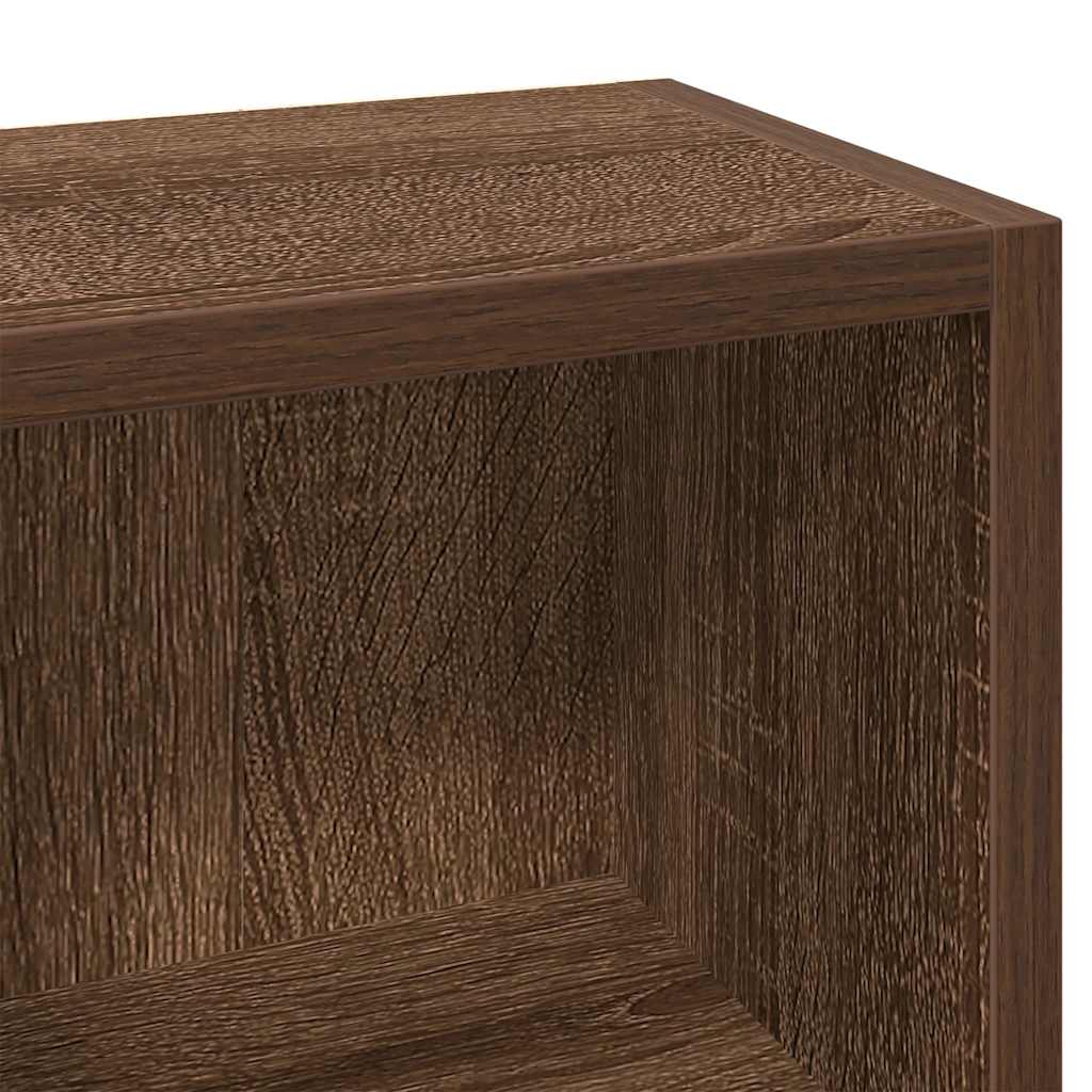 Armoires à CD 2 pcs Chêne marron 21x16x93,5cm Bois d'ingénierie Fixations & meubles de rangement multimédia vidaXL